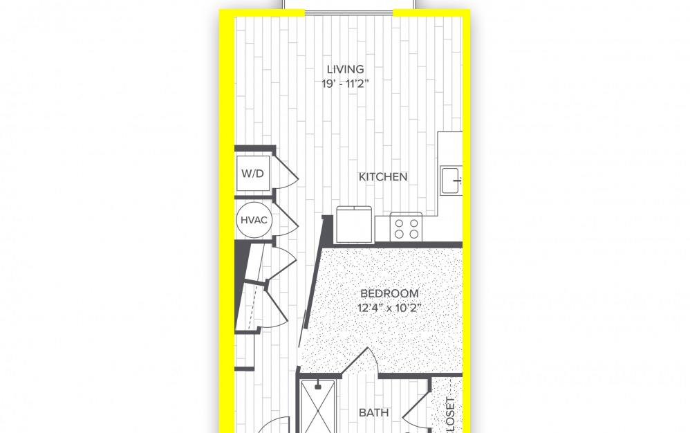 A5.P6* - 1 bedroom floorplan layout with 1 bath to 720 square feet.