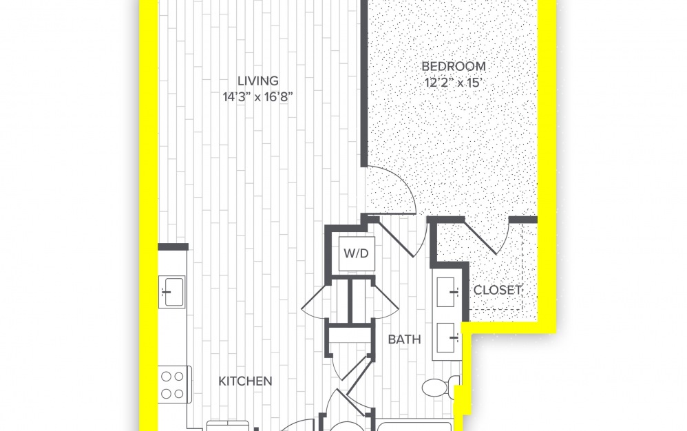 A6.P6* - 1 bedroom floorplan layout with 1 bath and 789 to 790 square feet.